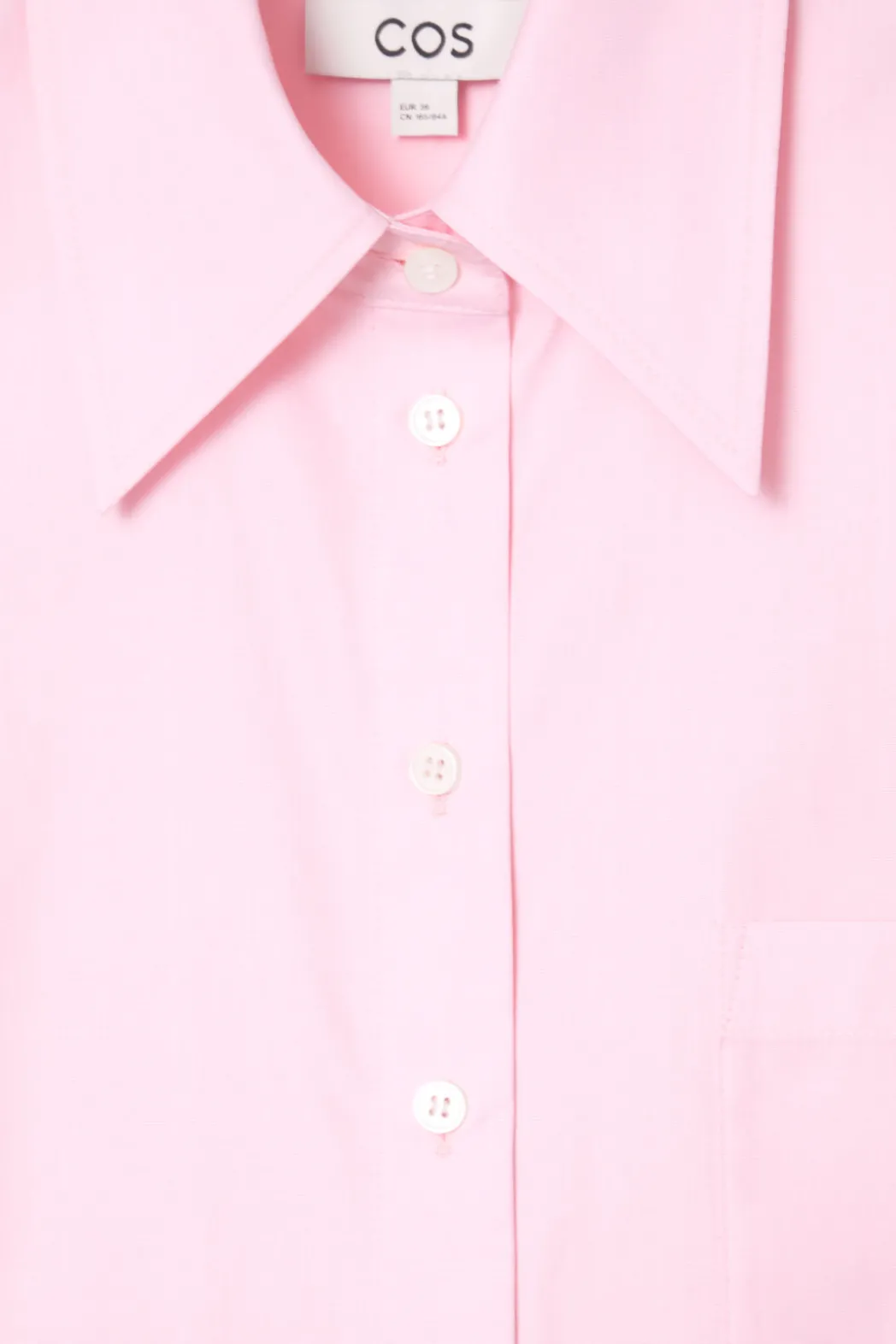 New COS RELAXED SHORT-SLEEVED COTTON SHIRT LIGHT PINK