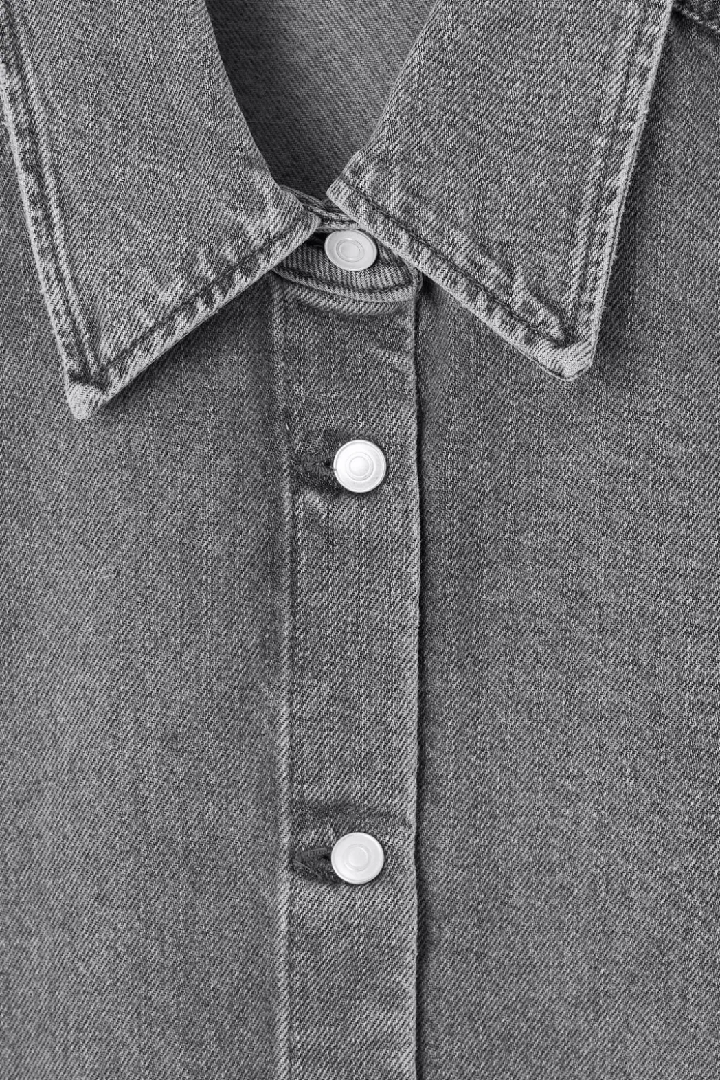 Discount COS RELAXED SHORT-SLEEVED DENIM SHIRT WASHED GRAY