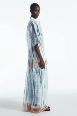 New COS RELAXED SHORT-SLEEVED SHIRT WHITE / BLUE
