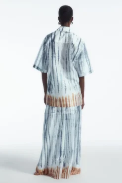 New COS RELAXED SHORT-SLEEVED SHIRT WHITE / BLUE