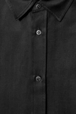 Discount COS RELAXED SILK SHIRT BLACK