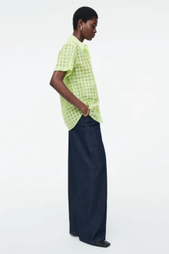 Best COS RELAXED SILK-BLEND UTILITY SHIRT NEON YELLOW