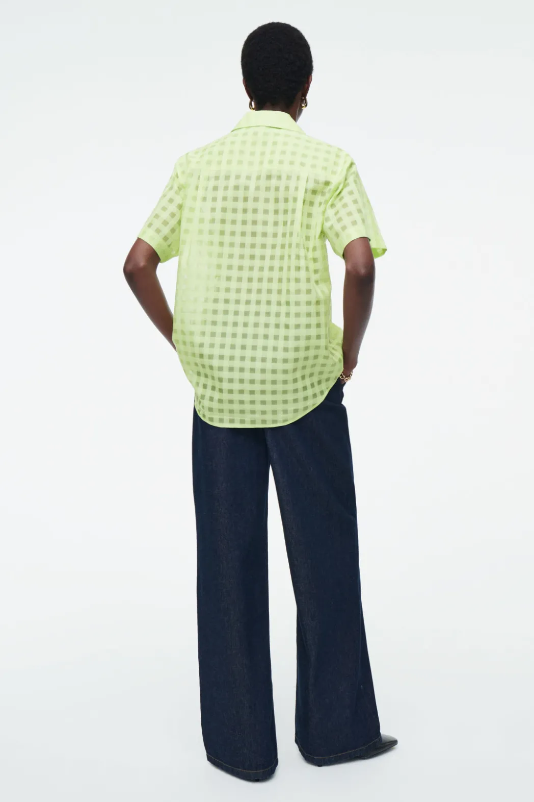 Best COS RELAXED SILK-BLEND UTILITY SHIRT NEON YELLOW