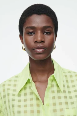 Best COS RELAXED SILK-BLEND UTILITY SHIRT NEON YELLOW