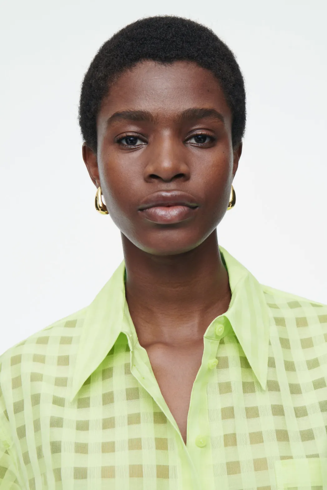 Best COS RELAXED SILK-BLEND UTILITY SHIRT NEON YELLOW