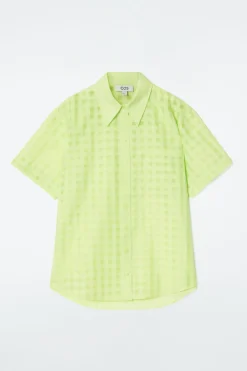 Best COS RELAXED SILK-BLEND UTILITY SHIRT NEON YELLOW