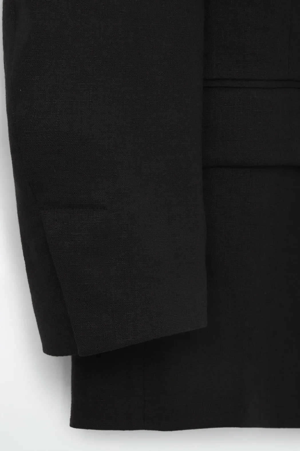 Sale COS RELAXED SINGLE-BREASTED LINEN BLAZER BLACK