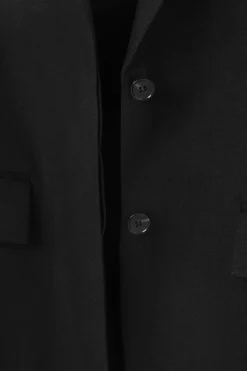 Sale COS RELAXED SINGLE-BREASTED LINEN BLAZER BLACK