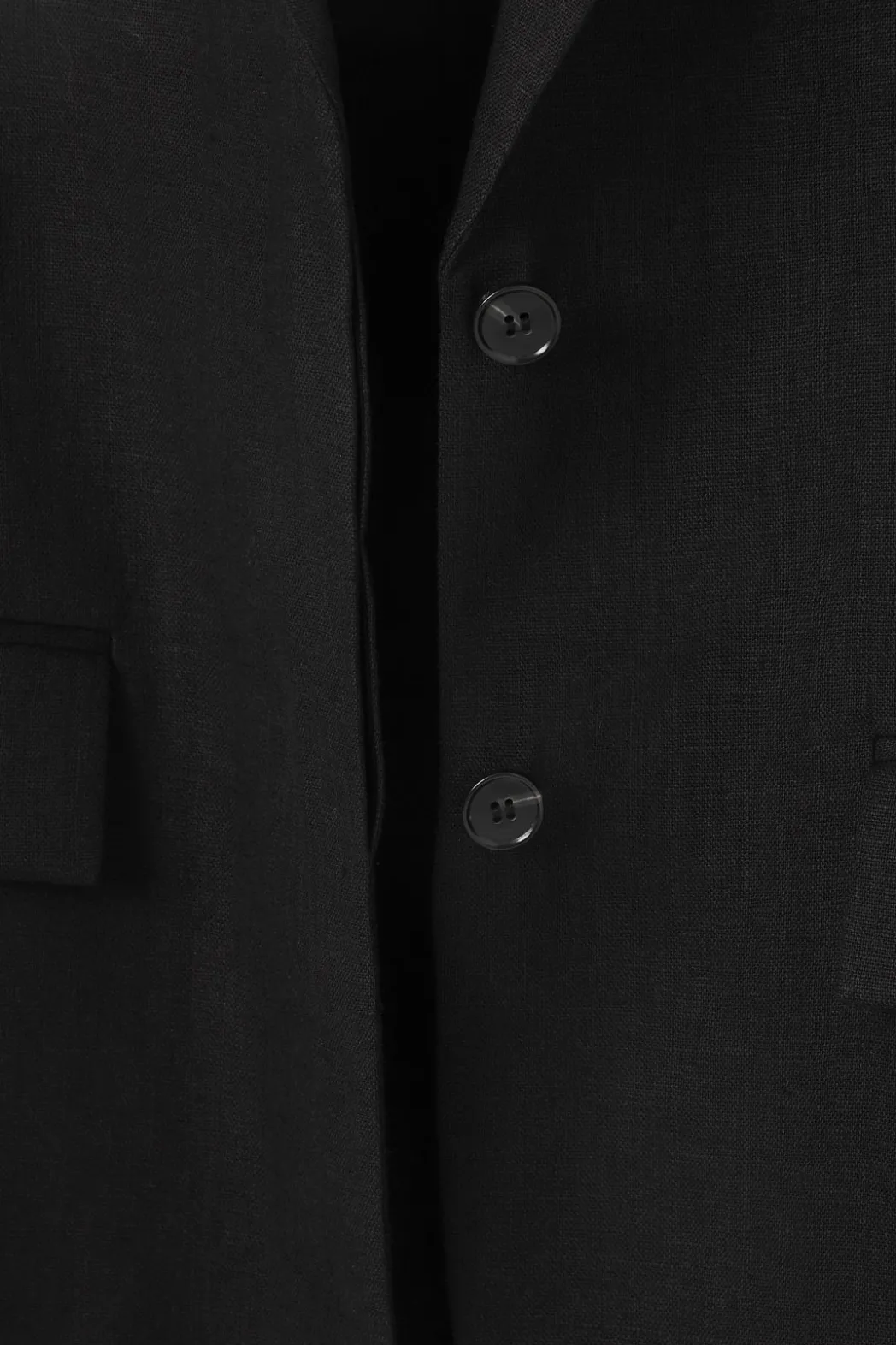 Sale COS RELAXED SINGLE-BREASTED LINEN BLAZER BLACK