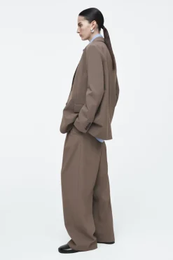 New COS RELAXED SINGLE-BREASTED WOOL-BLEND BLAZER MOLE