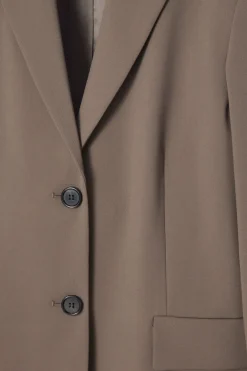 New COS RELAXED SINGLE-BREASTED WOOL-BLEND BLAZER MOLE