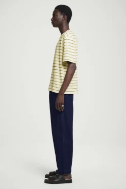 Hot COS RELAXED STRIPED COTTON-BOUCLÉ T-SHIRT YELLOW / STRIPED
