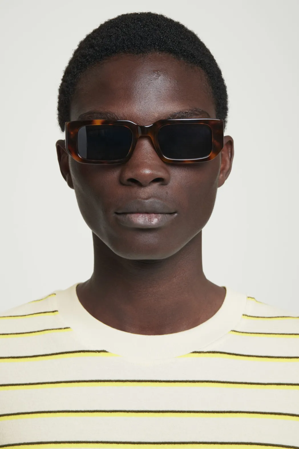 Hot COS RELAXED STRIPED COTTON-BOUCLÉ T-SHIRT YELLOW / STRIPED