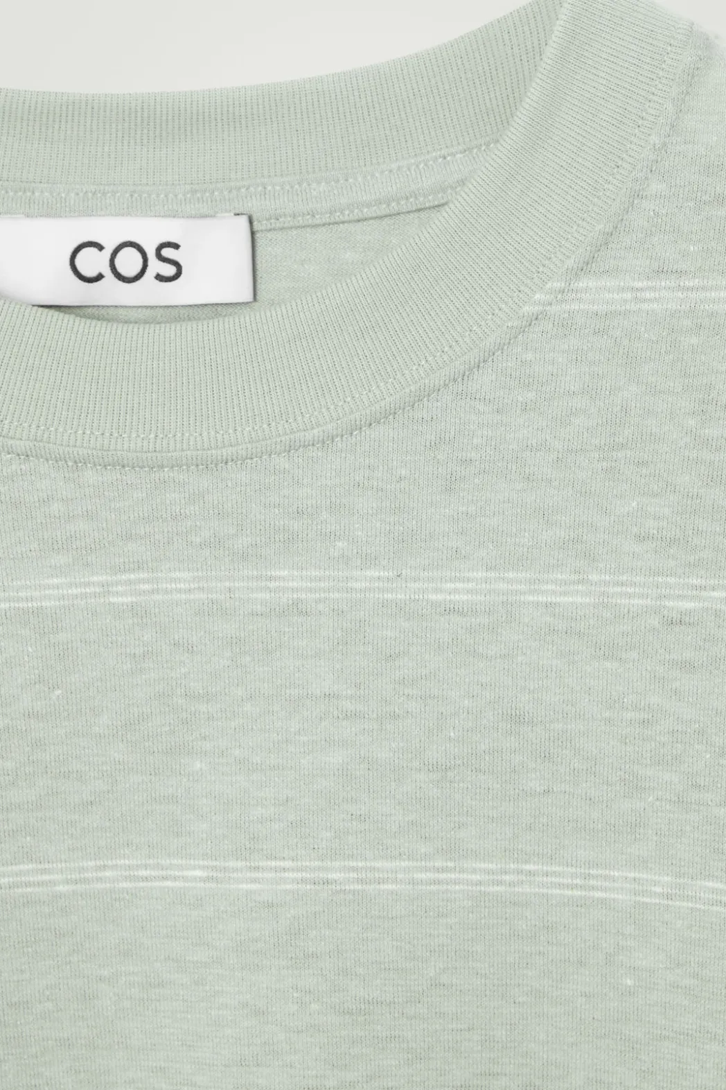 Clearance COS RELAXED STRIPED HEMP-JERSEY T-SHIRT LIGHT TURQUOISE / STRIPED