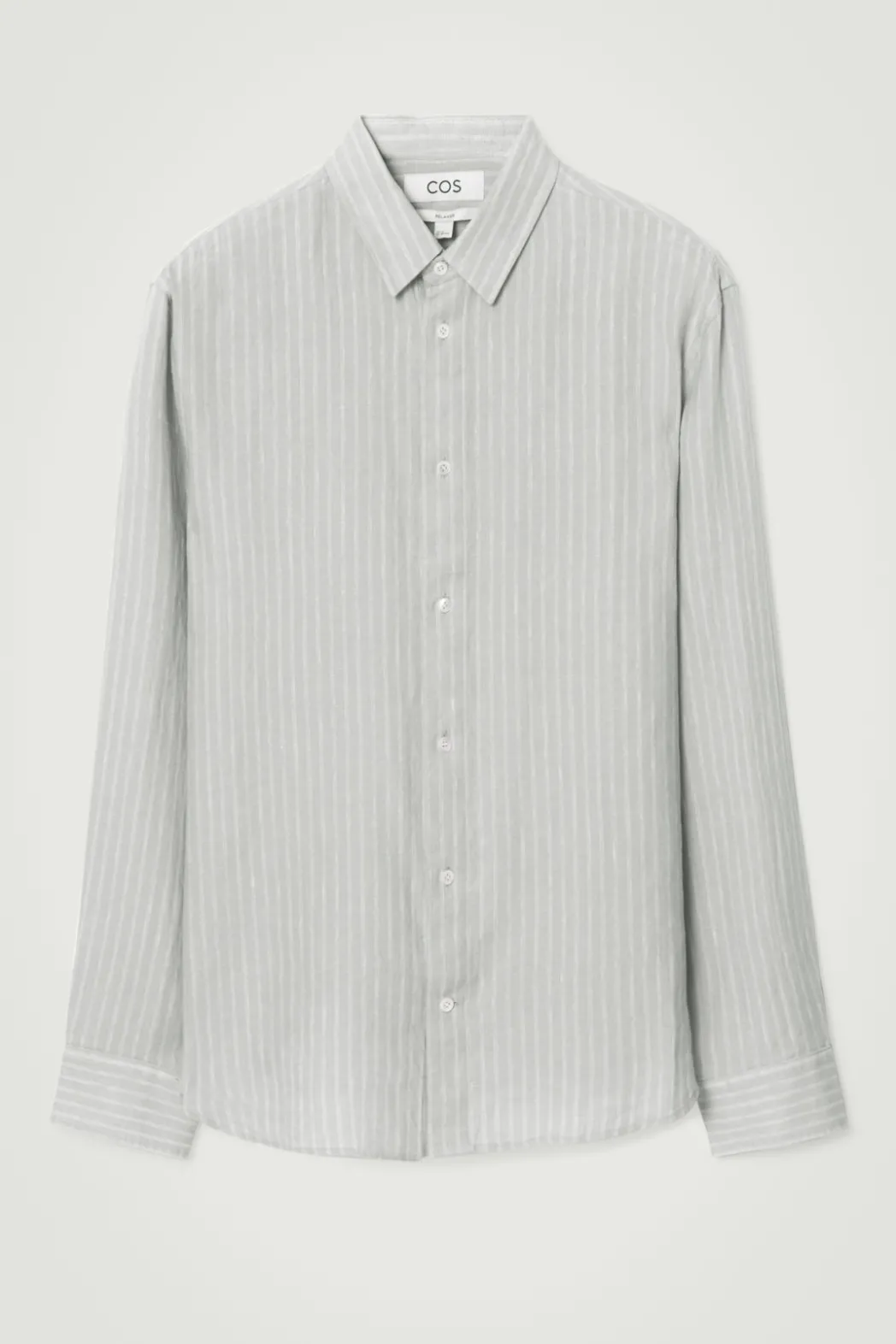Hot COS RELAXED STRIPED LINEN LONG-SLEEVED SHIRT GRAY / STRIPED