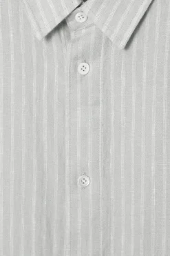 Hot COS RELAXED STRIPED LINEN LONG-SLEEVED SHIRT GRAY / STRIPED