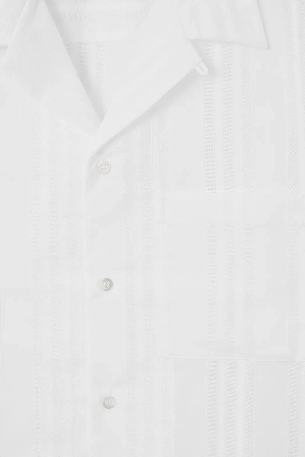 Hot COS RELAXED STRIPE-JACQUARD COTTON SHORT-SLEEVED SHIRT WHITE
