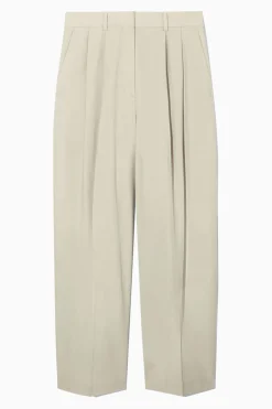 Clearance COS RELAXED TAILORED WIDE-LEG PANTS BEIGE