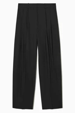 Sale COS RELAXED TAILORED WIDE-LEG PANTS BLACK