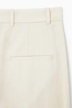 COS RELAXED TAILORED WIDE-LEG PANTS CREAM