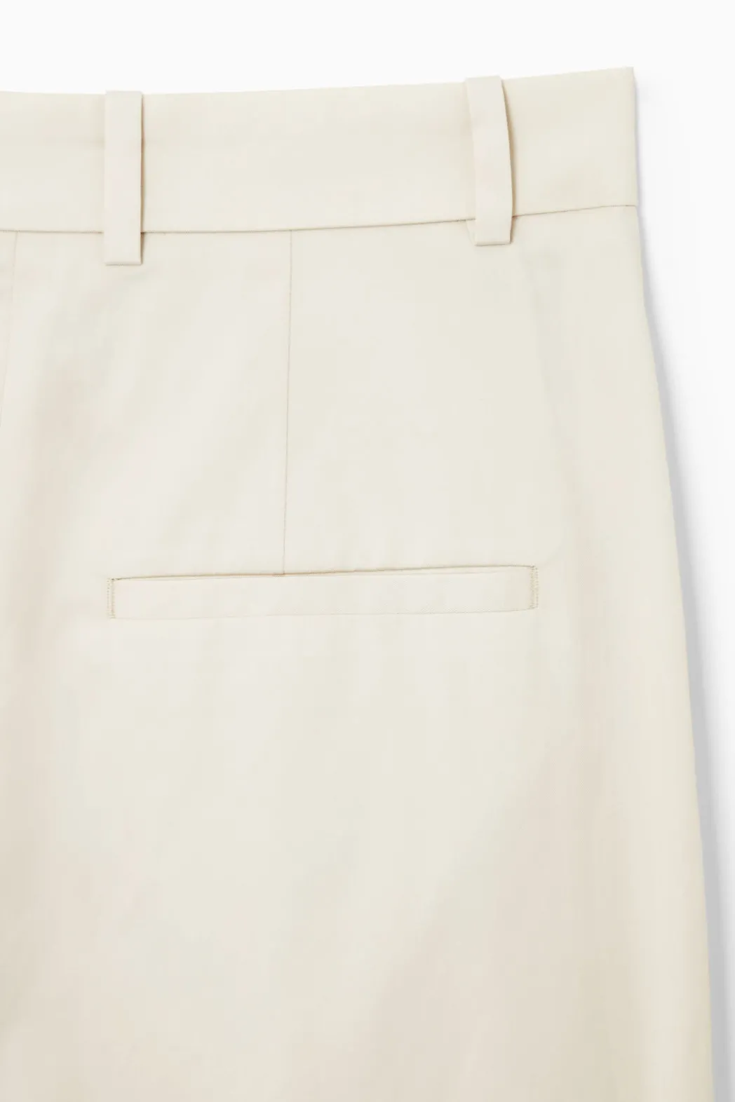 COS RELAXED TAILORED WIDE-LEG PANTS CREAM
