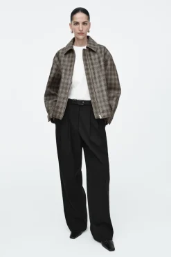 Sale COS RELAXED TAILORED WOOL WIDE-LEG PANTS BLACK