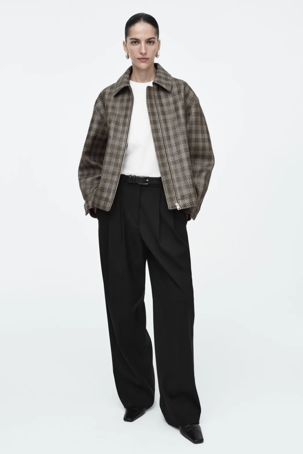 Sale COS RELAXED TAILORED WOOL WIDE-LEG PANTS BLACK