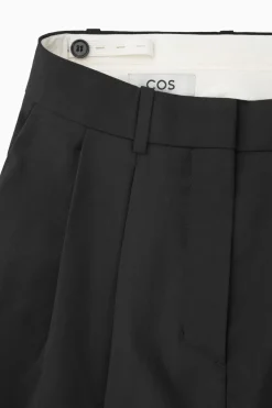 Sale COS RELAXED TAILORED WOOL WIDE-LEG PANTS BLACK