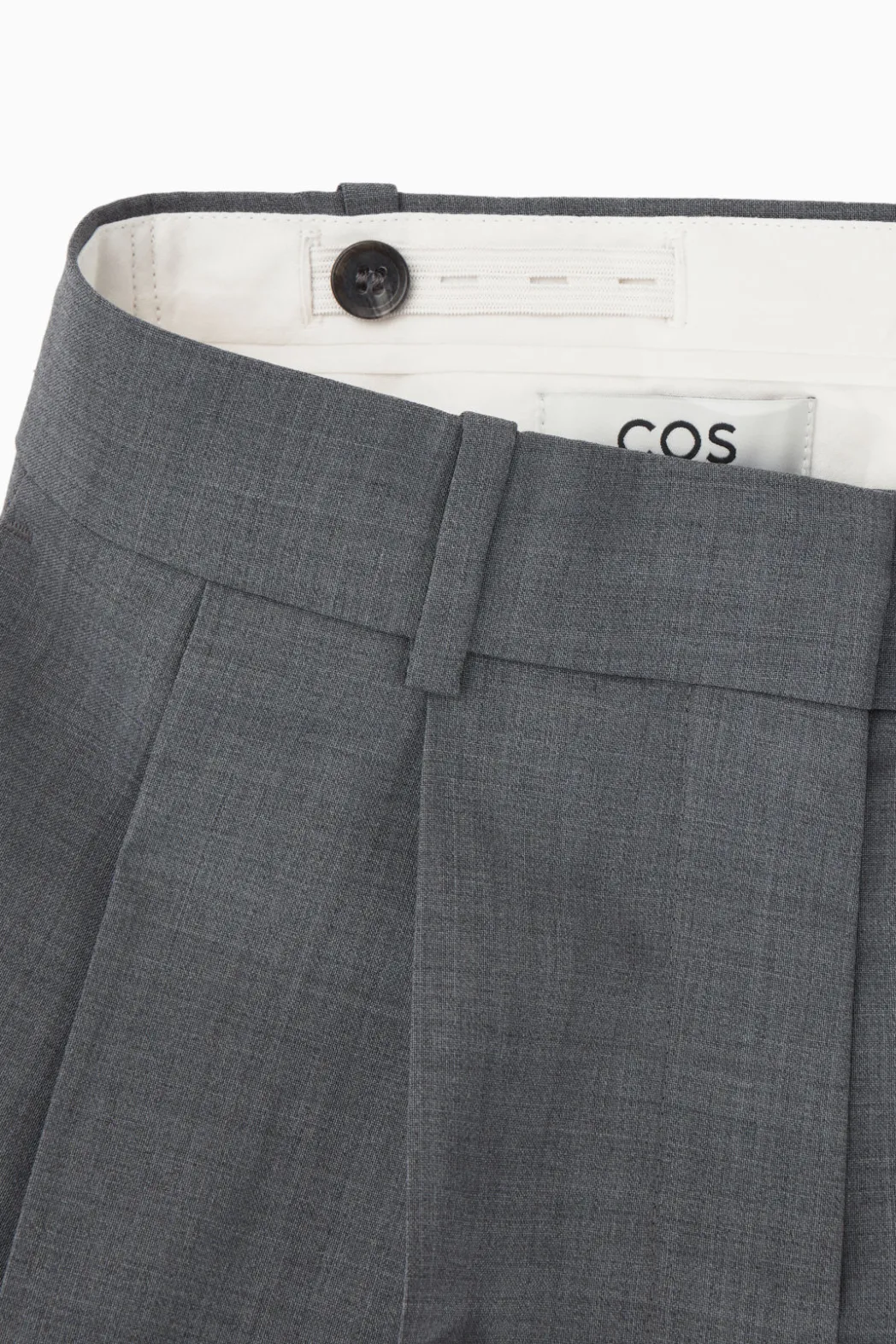 Sale COS RELAXED TAILORED WOOL WIDE-LEG PANTS GRAY MÉLANGE