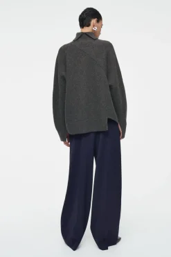 Online COS RELAXED TAILORED WOOL WIDE-LEG PANTS NAVY