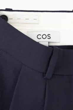 Online COS RELAXED TAILORED WOOL WIDE-LEG PANTS NAVY