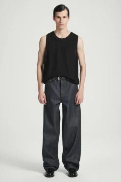Clearance COS RELAXED TEXTURED-KNIT COTTON TANK BLACK