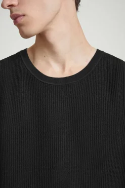 Clearance COS RELAXED TEXTURED-KNIT COTTON TANK BLACK
