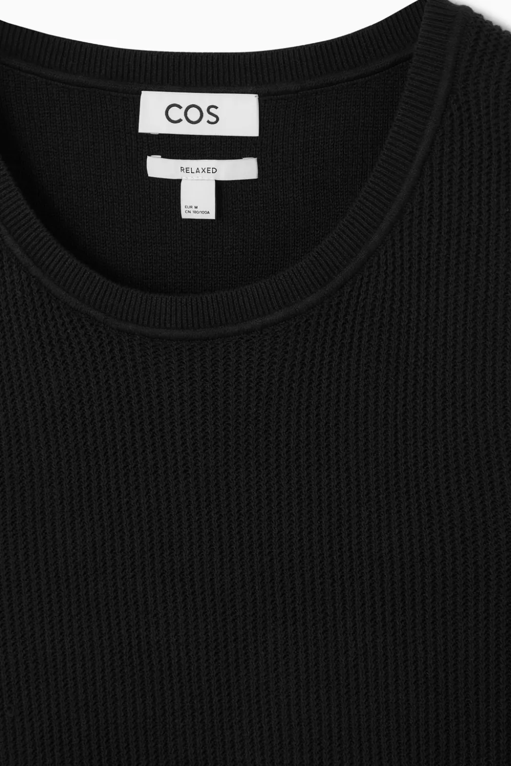Clearance COS RELAXED TEXTURED-KNIT COTTON TANK BLACK