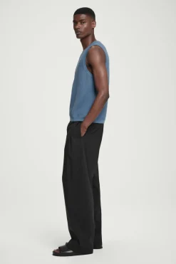 Online COS RELAXED TEXTURED-KNIT COTTON TANK STEEL BLUE