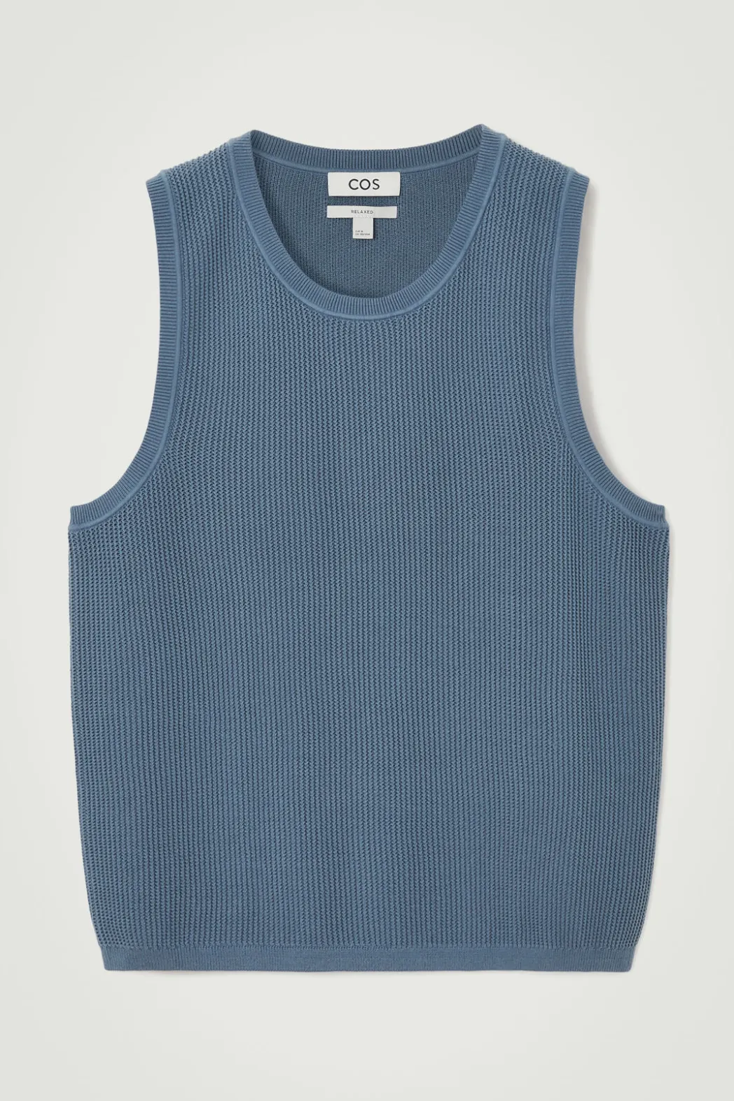 Online COS RELAXED TEXTURED-KNIT COTTON TANK STEEL BLUE