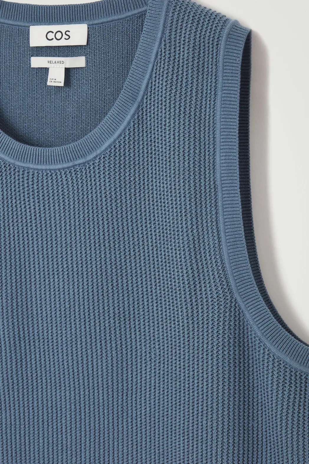 Online COS RELAXED TEXTURED-KNIT COTTON TANK STEEL BLUE