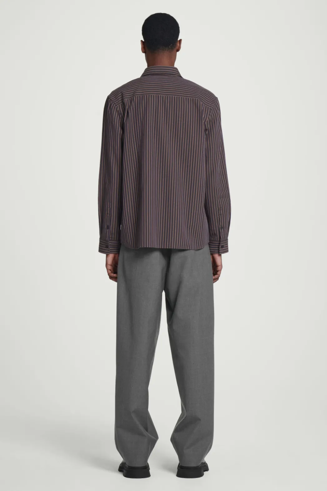 Best COS RELAXED TWILL SHIRT BROWN / STRIPED