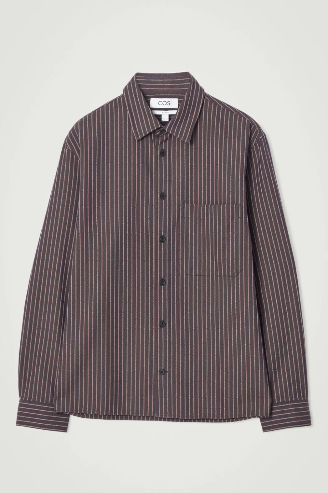 Best COS RELAXED TWILL SHIRT BROWN / STRIPED