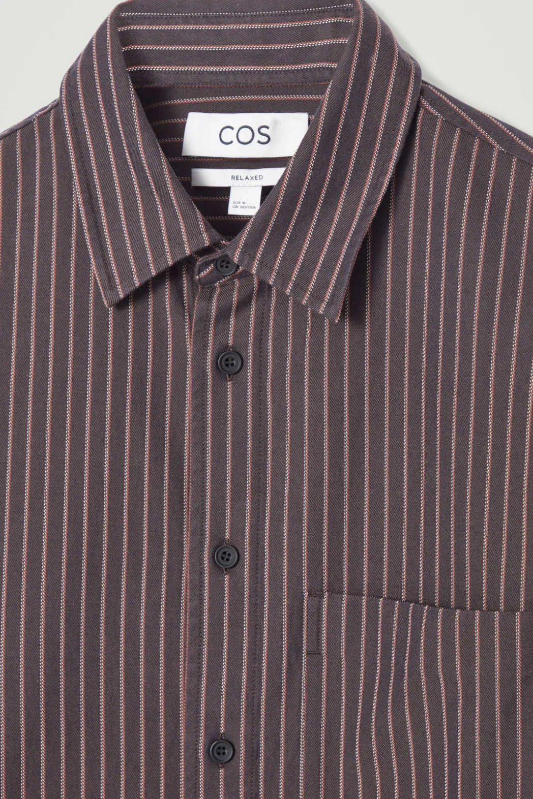 Best COS RELAXED TWILL SHIRT BROWN / STRIPED