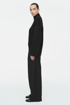 Clearance COS RELAXED TWILL WIDE-LEG PANTS BLACK