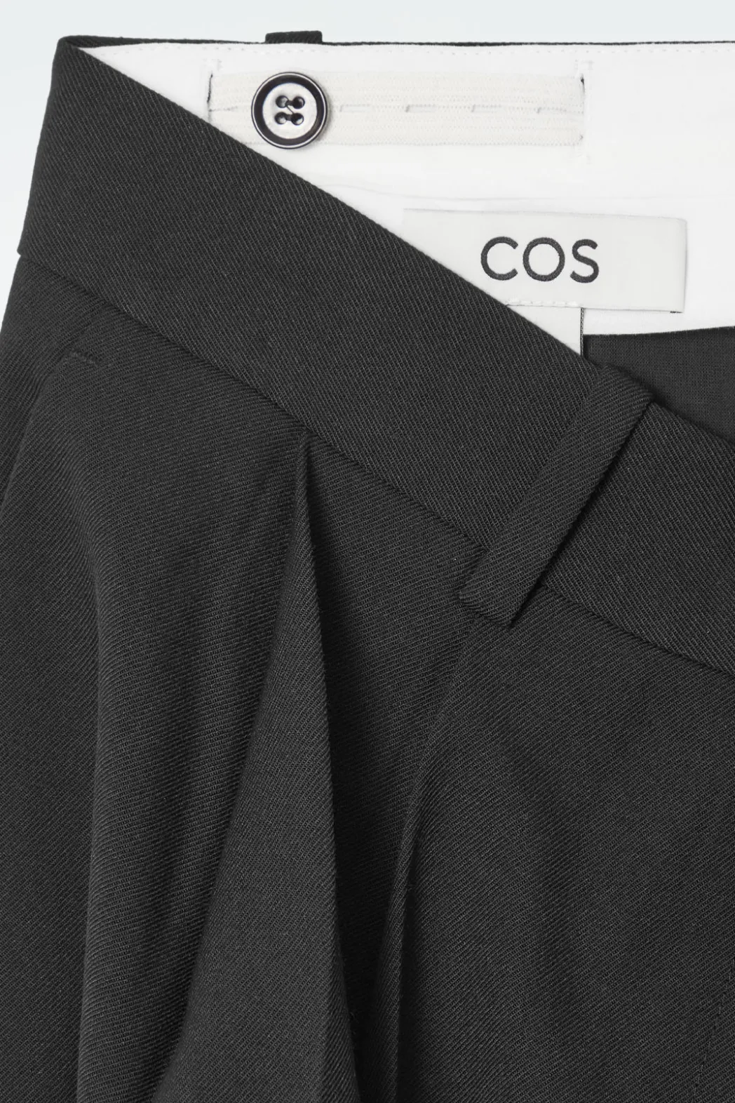 Clearance COS RELAXED TWILL WIDE-LEG PANTS BLACK