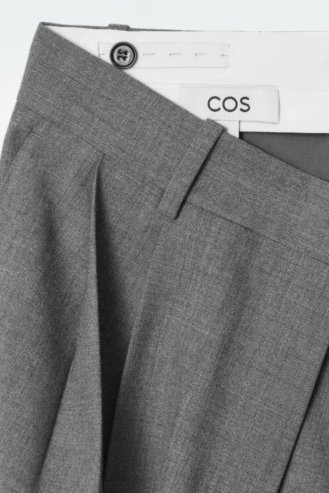 Discount COS RELAXED TWILL WIDE-LEG PANTS GRAY