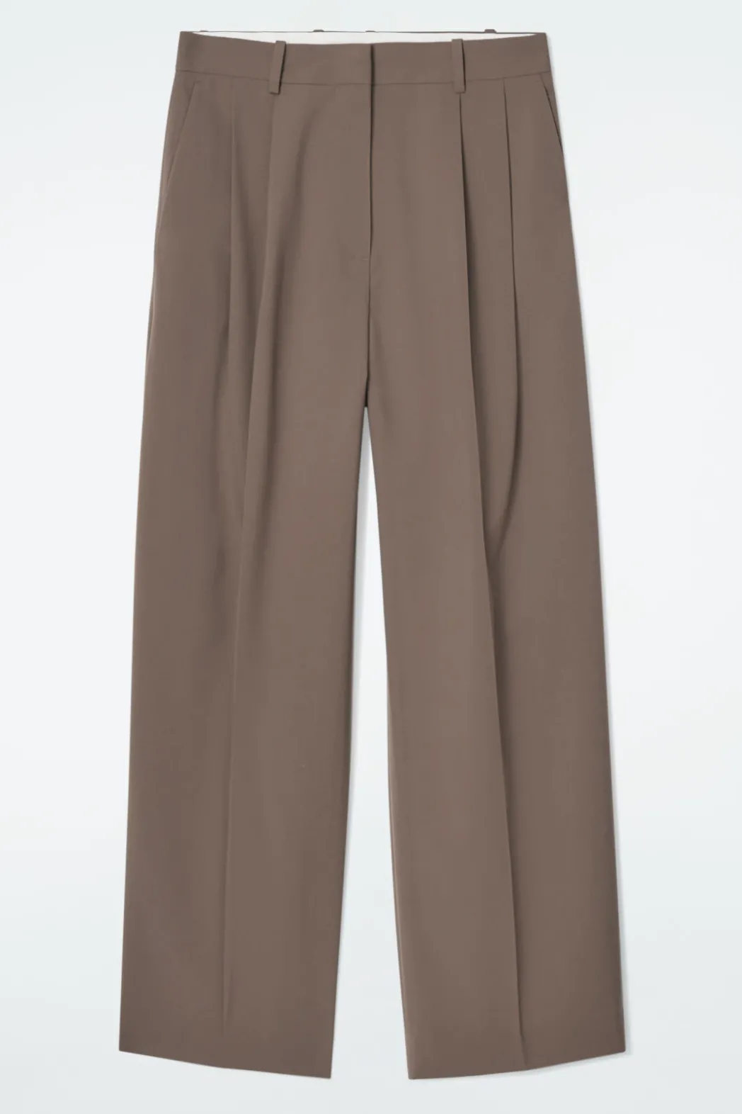 Online COS RELAXED TWILL WIDE-LEG PANTS MOLE