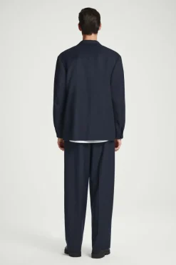 Discount COS RELAXED UNSTRUCTURED MERINO WOOL-BLEND BLAZER NAVY