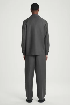 Hot COS RELAXED UNSTRUCTURED MERINO WOOL-BLEND BLAZER GRAY