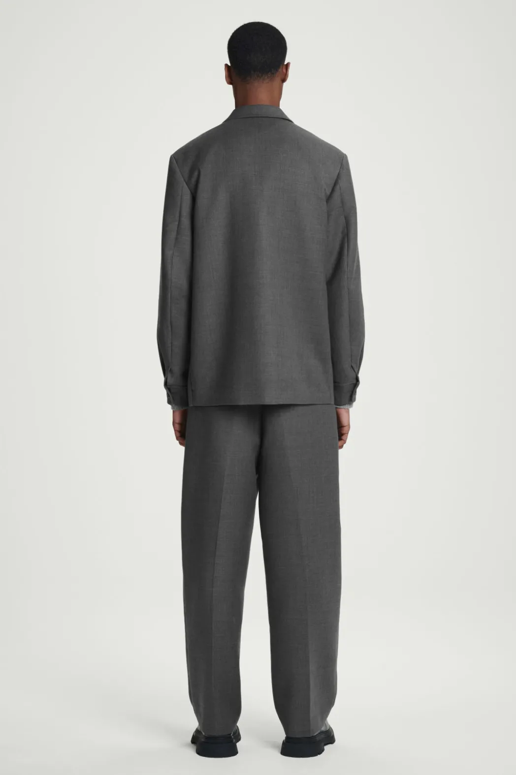 Hot COS RELAXED UNSTRUCTURED MERINO WOOL-BLEND BLAZER GRAY