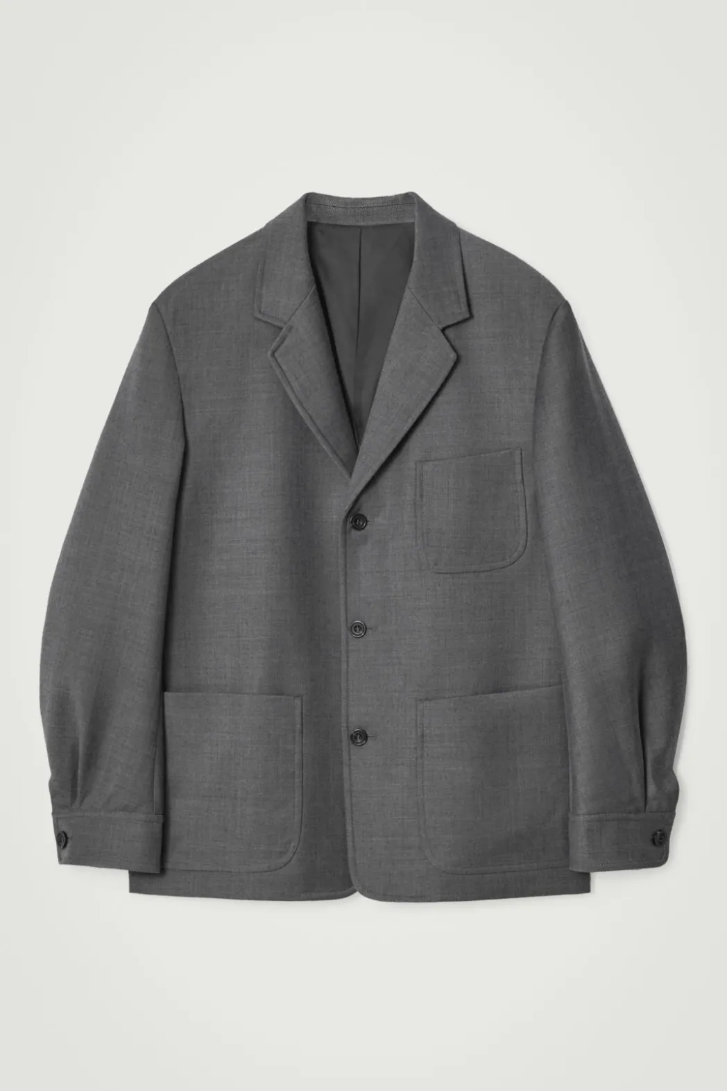 Hot COS RELAXED UNSTRUCTURED MERINO WOOL-BLEND BLAZER GRAY