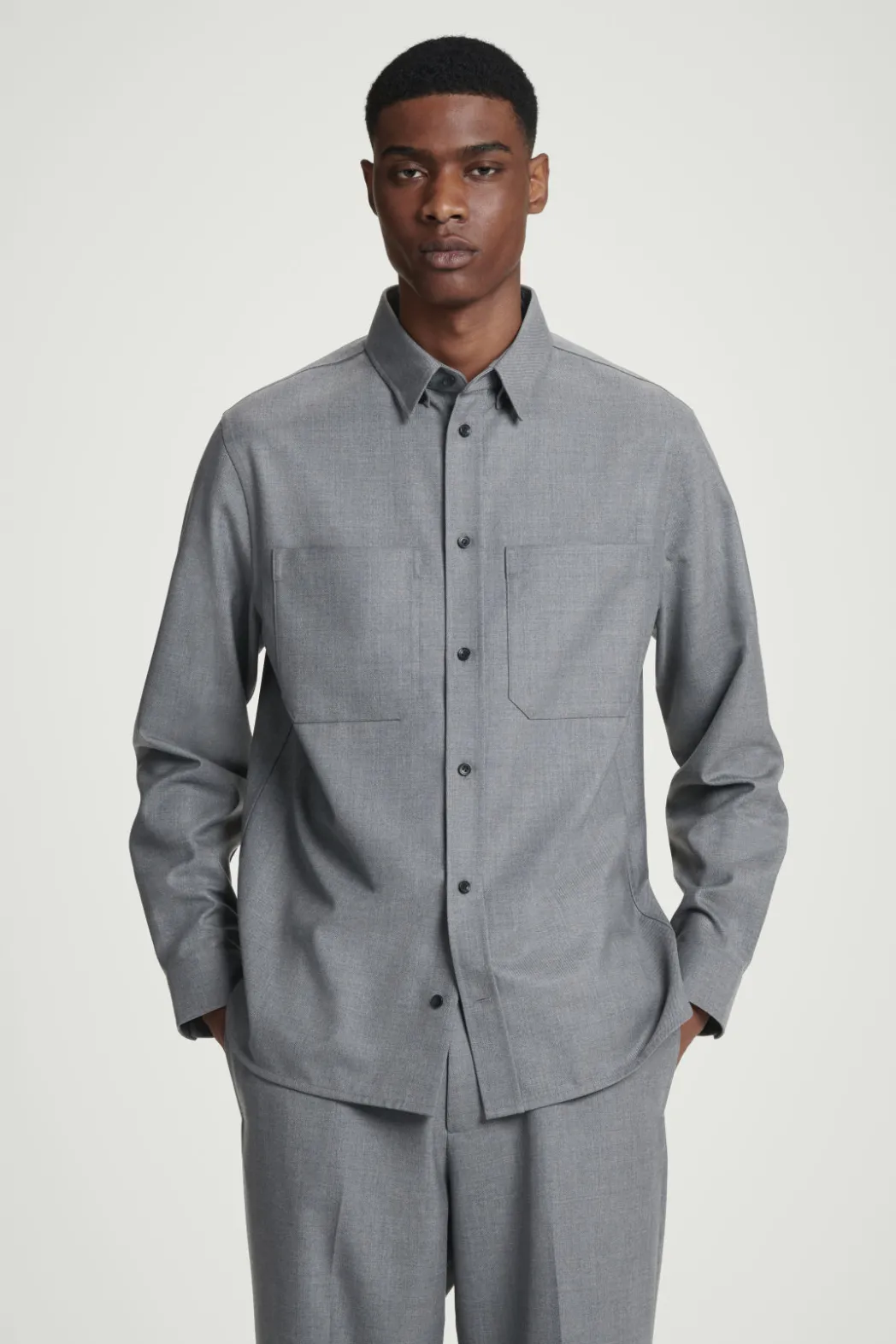 Hot COS RELAXED UTILITY SHIRT GRAY