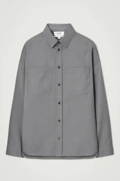 Hot COS RELAXED UTILITY SHIRT GRAY